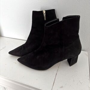 Tamara Mellon Almost Hustler Black Suede Ankle Boots, 7.5, 38